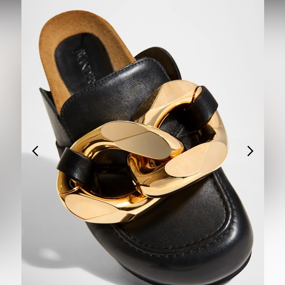 JW ANDERSON Black and Gold Chain mule